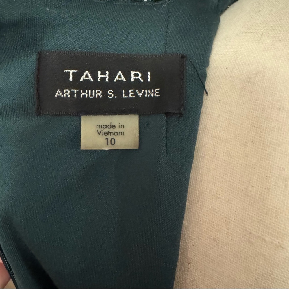 Tahari by Arthur S. Levine Emerald Green Sequin Cocktail Dress – Size 10 - Picture 8 of 11